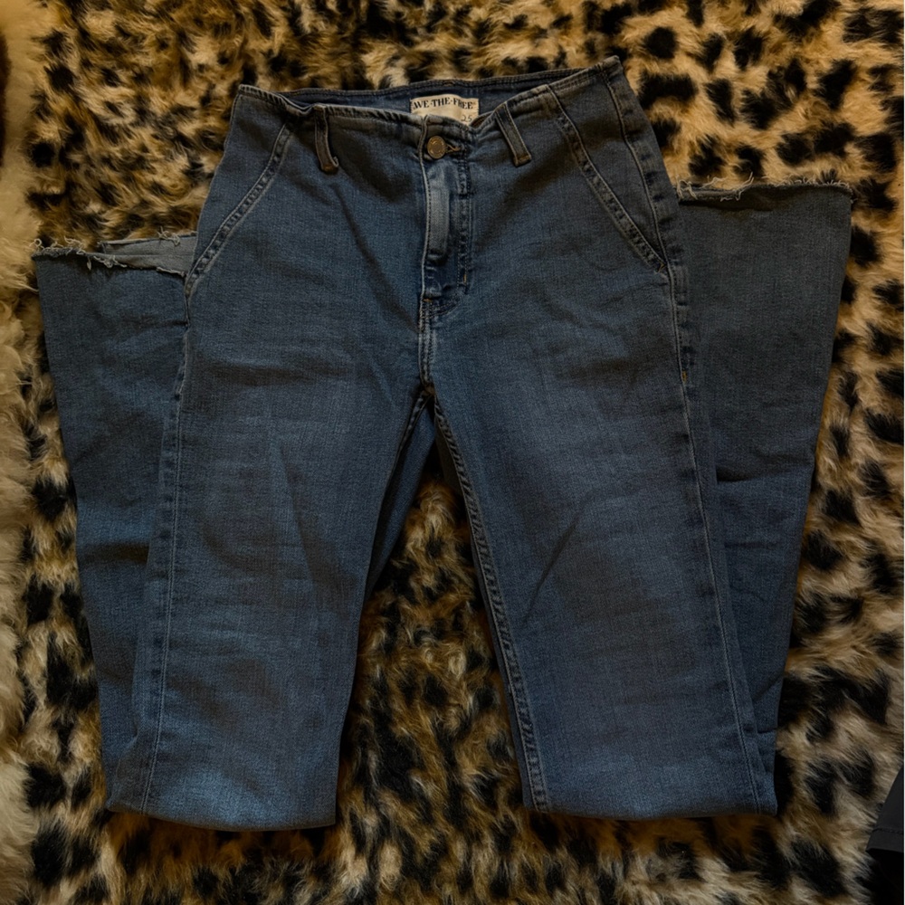 Free People Indigo mid-Rise flare Leg Jeans